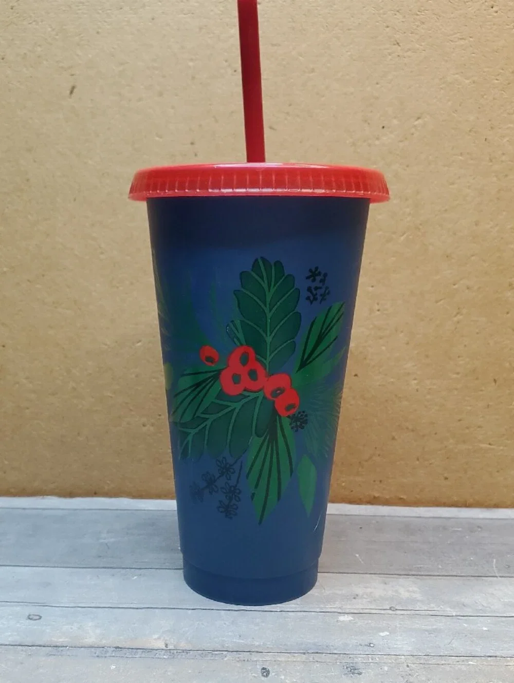 Starbucks Holiday Christmas Reusable 24 Oz Cold Cups with Lids & Straws